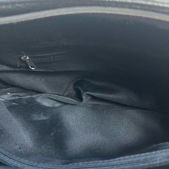 Stylish Blue &Silver Rhinestones cross embroidery & sequins metallic gray Bag - Picture 12 of 16